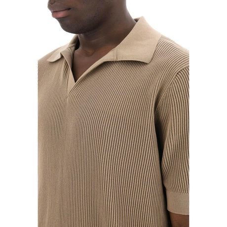 Cotton Openwork Polo Shirt.