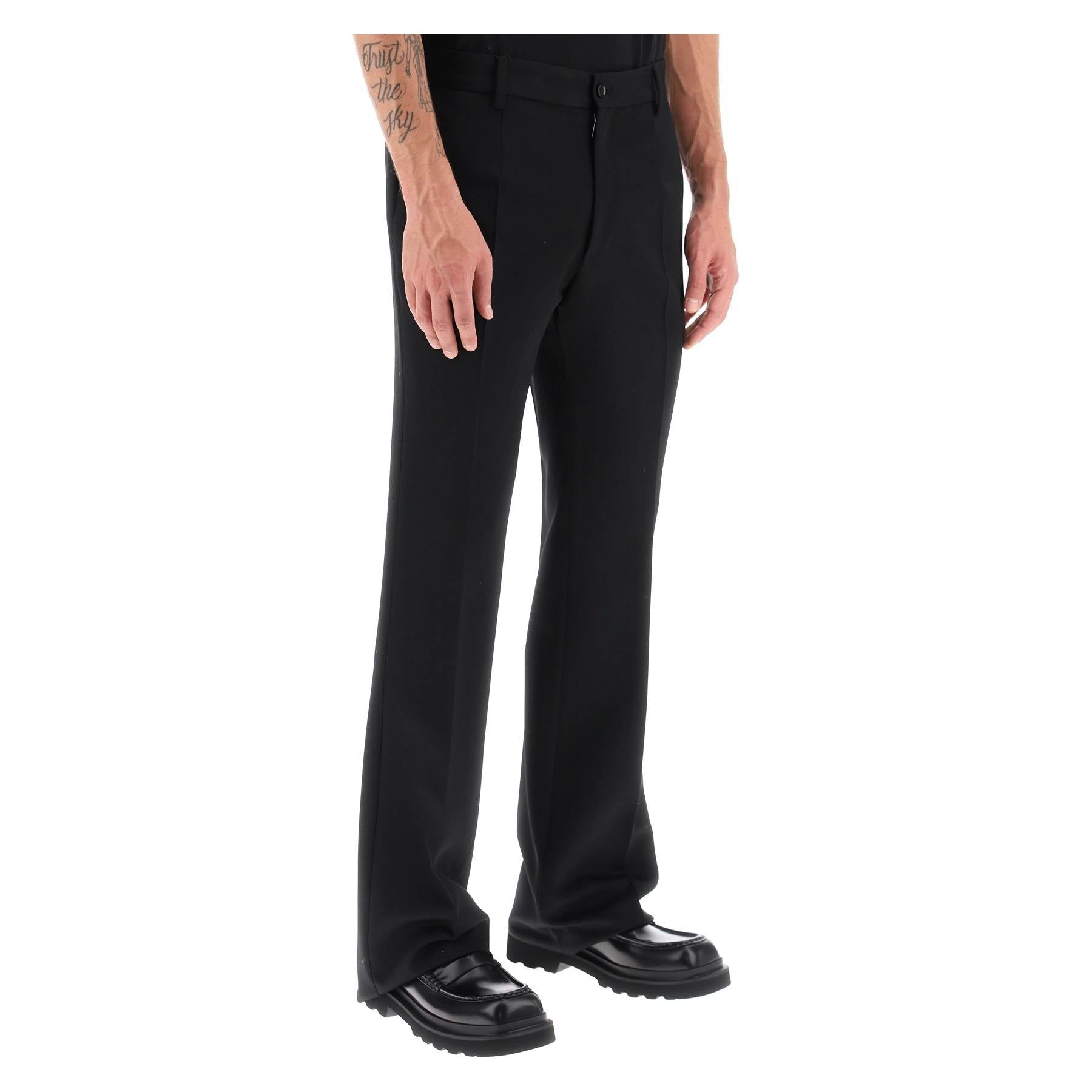Tailored Wool Flared Trousers