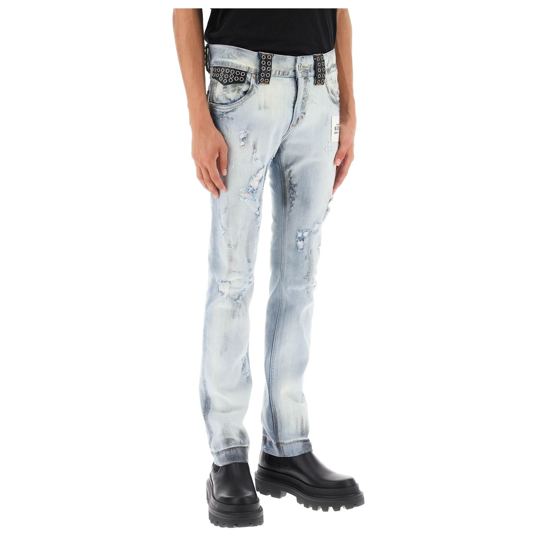Re Edition Jeans With Leather Detailing
