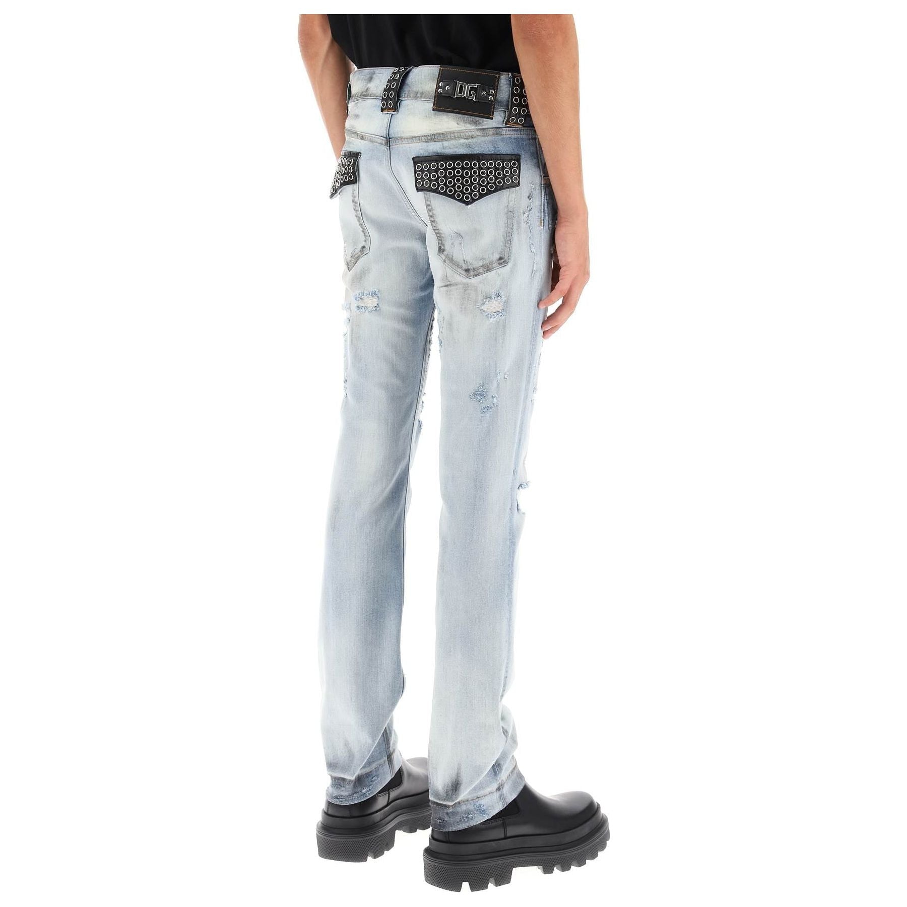 Re Edition Jeans With Leather Detailing