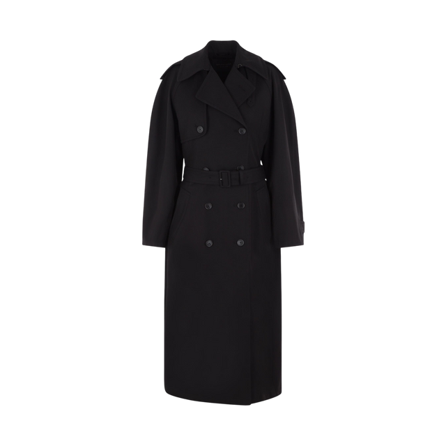 Gabardine Hourglass-shaped Oversized Trench Coat-BALENCIAGA-JOHN JULIA