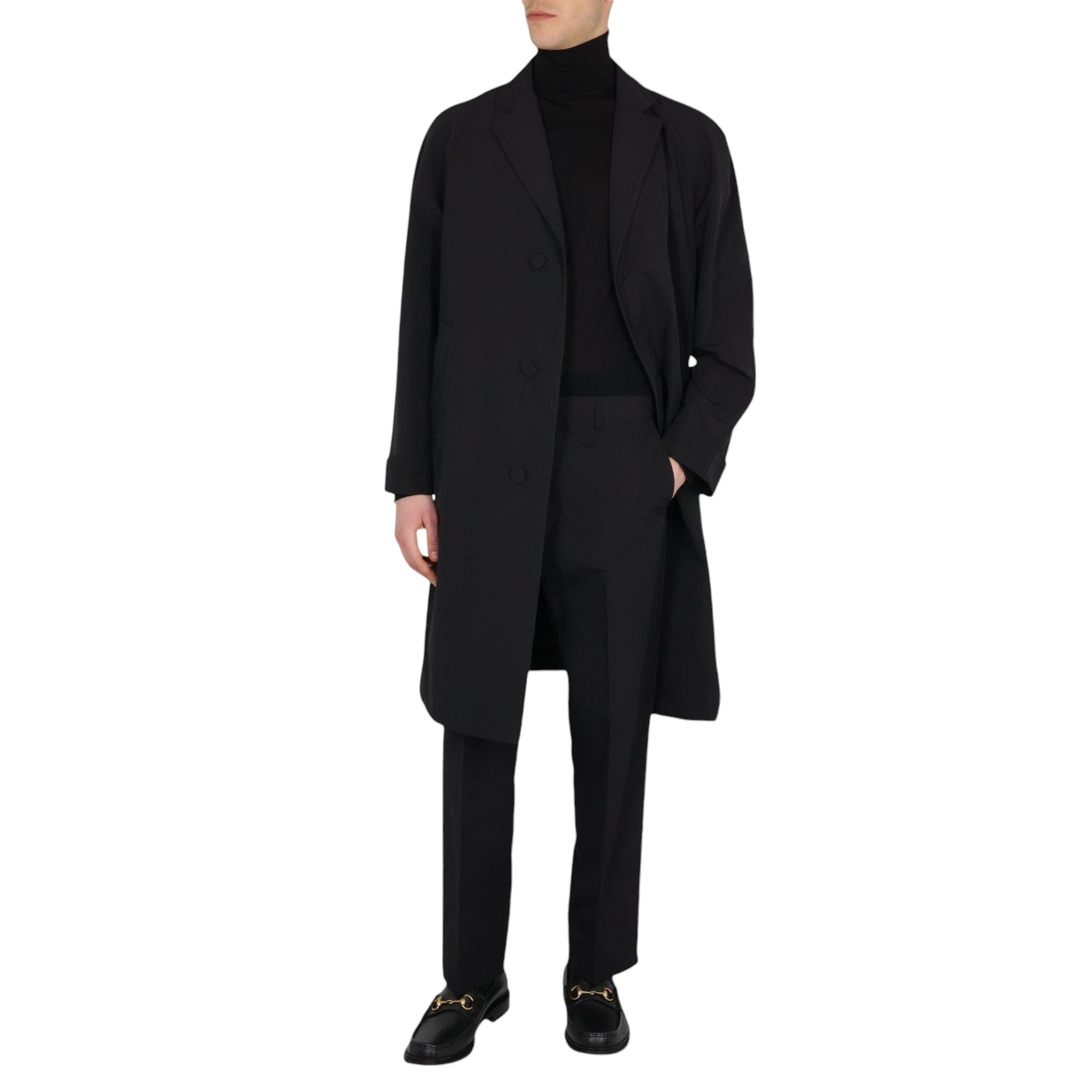 Gabardine Single-breasted Coat-GUCCI-JOHN JULIA