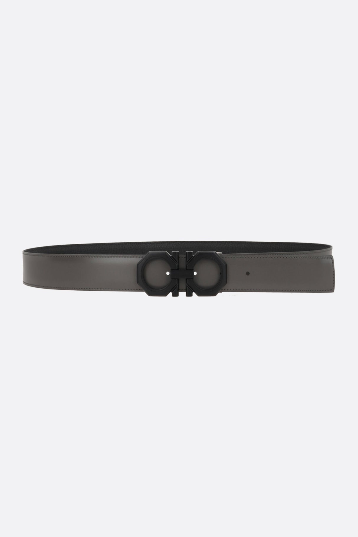 Gancini Grainy And Smooth Leather Reversible Belt-FERRAGAMO-JOHN JULIA