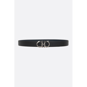 Gancini Grainy Leather Reversible Belt-FERRAGAMO-JOHN JULIA