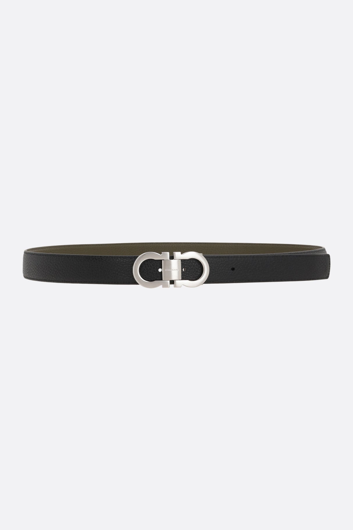 Gancini Grainy Leather Reversible Belt-FERRAGAMO-JOHN JULIA