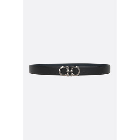 Gancini Grainy Leather Reversible Belt-FERRAGAMO-JOHN JULIA