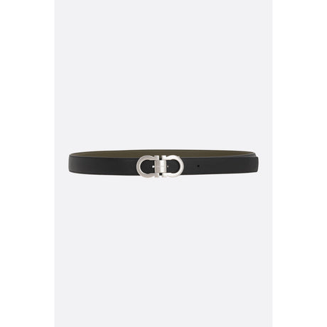 Gancini Grainy Leather Reversible Belt-FERRAGAMO-JOHN JULIA