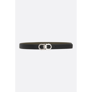 Gancini Grainy Leather Reversible Belt-FERRAGAMO-JOHN JULIA