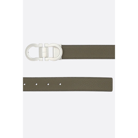 Gancini Grainy Leather Reversible Belt-FERRAGAMO-JOHN JULIA