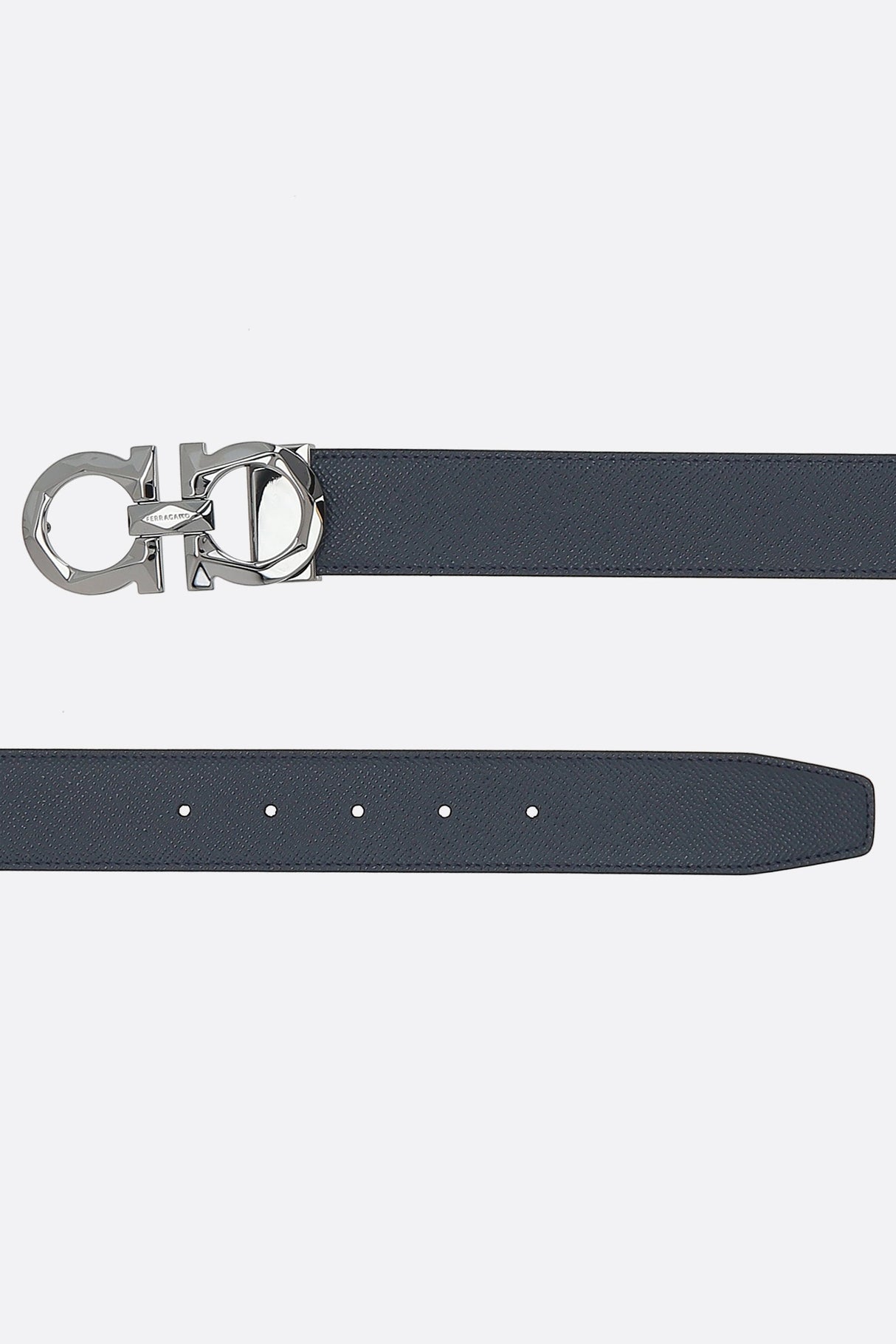 Gancini Grainy Leather Reversible Belt-FERRAGAMO-JOHN JULIA