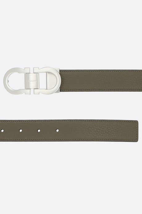 Gancini Grainy Leather Reversible Belt-FERRAGAMO-JOHN JULIA