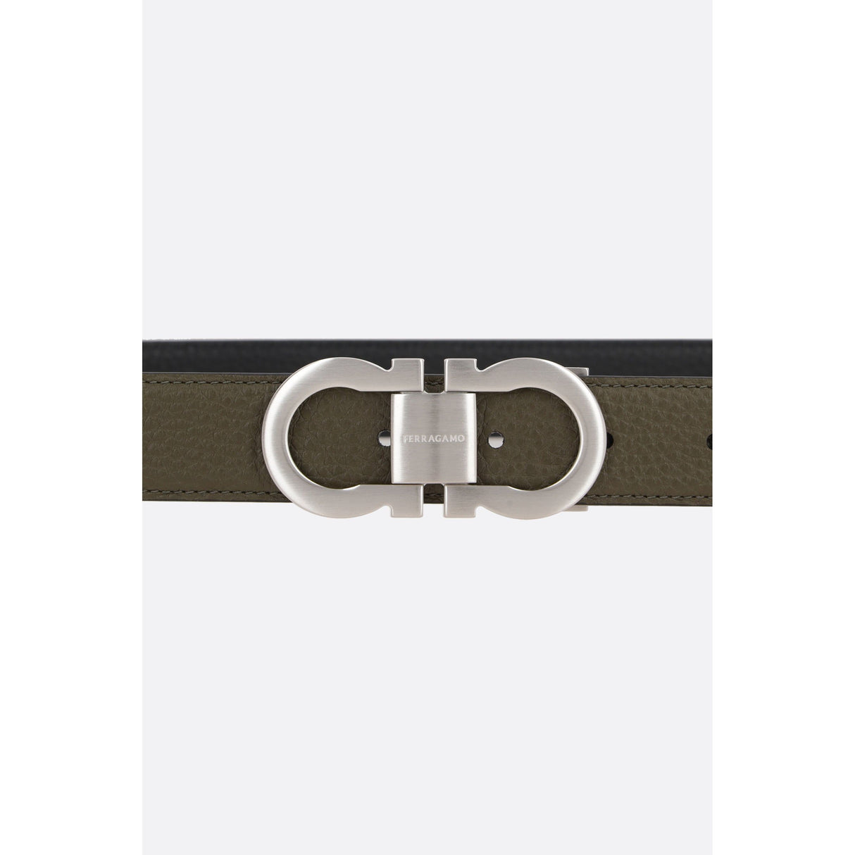 Gancini Grainy Leather Reversible Belt-FERRAGAMO-JOHN JULIA