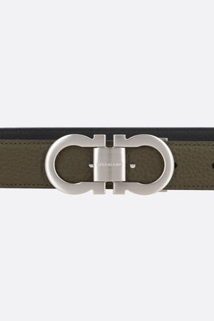 Gancini Grainy Leather Reversible Belt-FERRAGAMO-JOHN JULIA