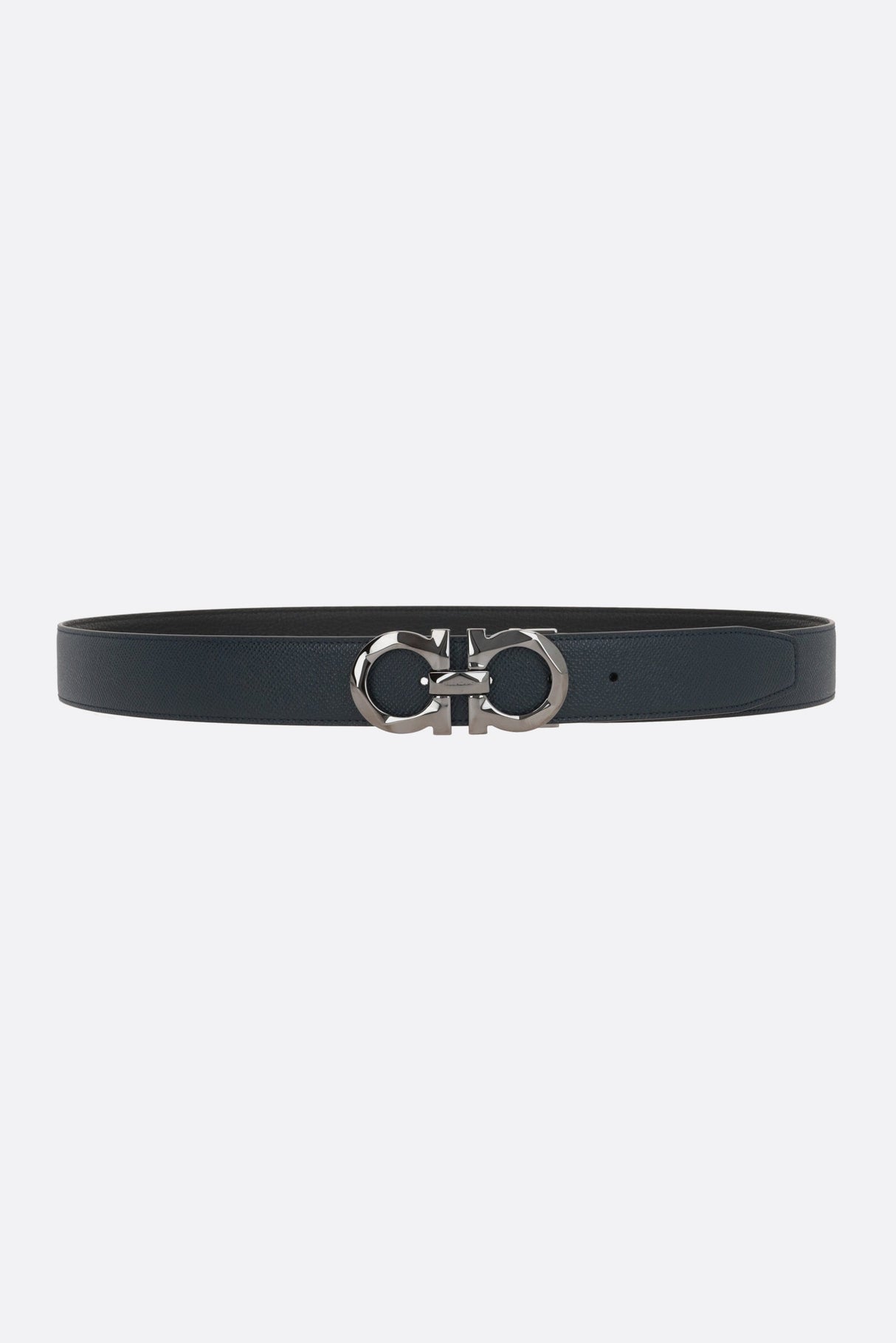 Gancini Grainy Leather Reversible Belt-FERRAGAMO-JOHN JULIA