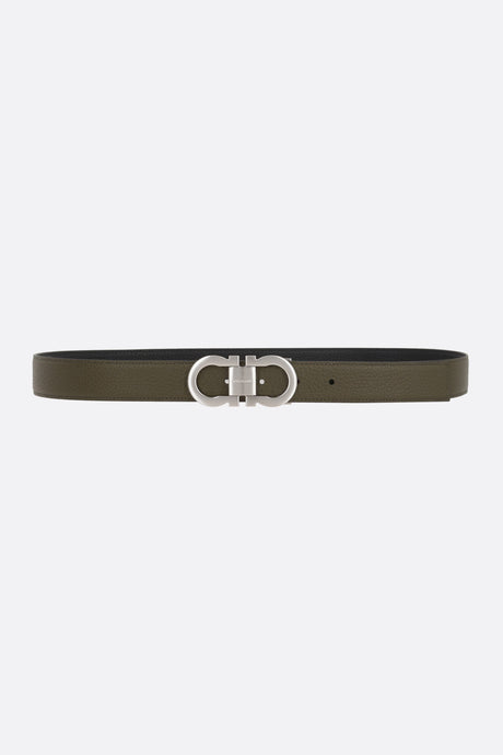 Gancini Grainy Leather Reversible Belt-FERRAGAMO-JOHN JULIA