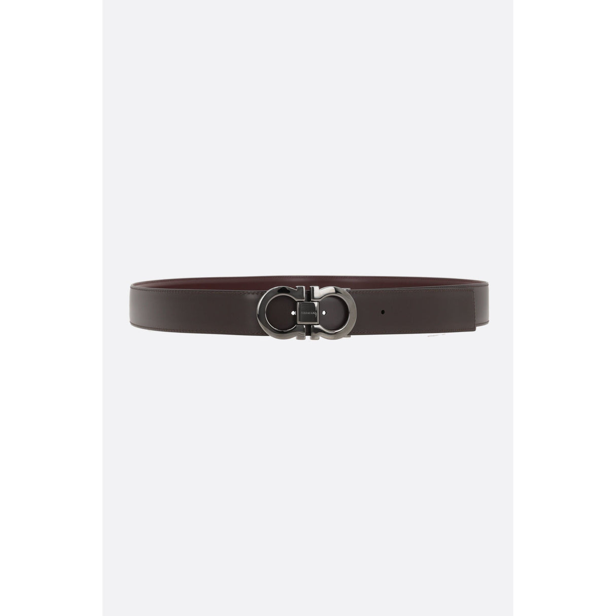 Gancini Shiny Leather Reversible Belt-FERRAGAMO-JOHN JULIA