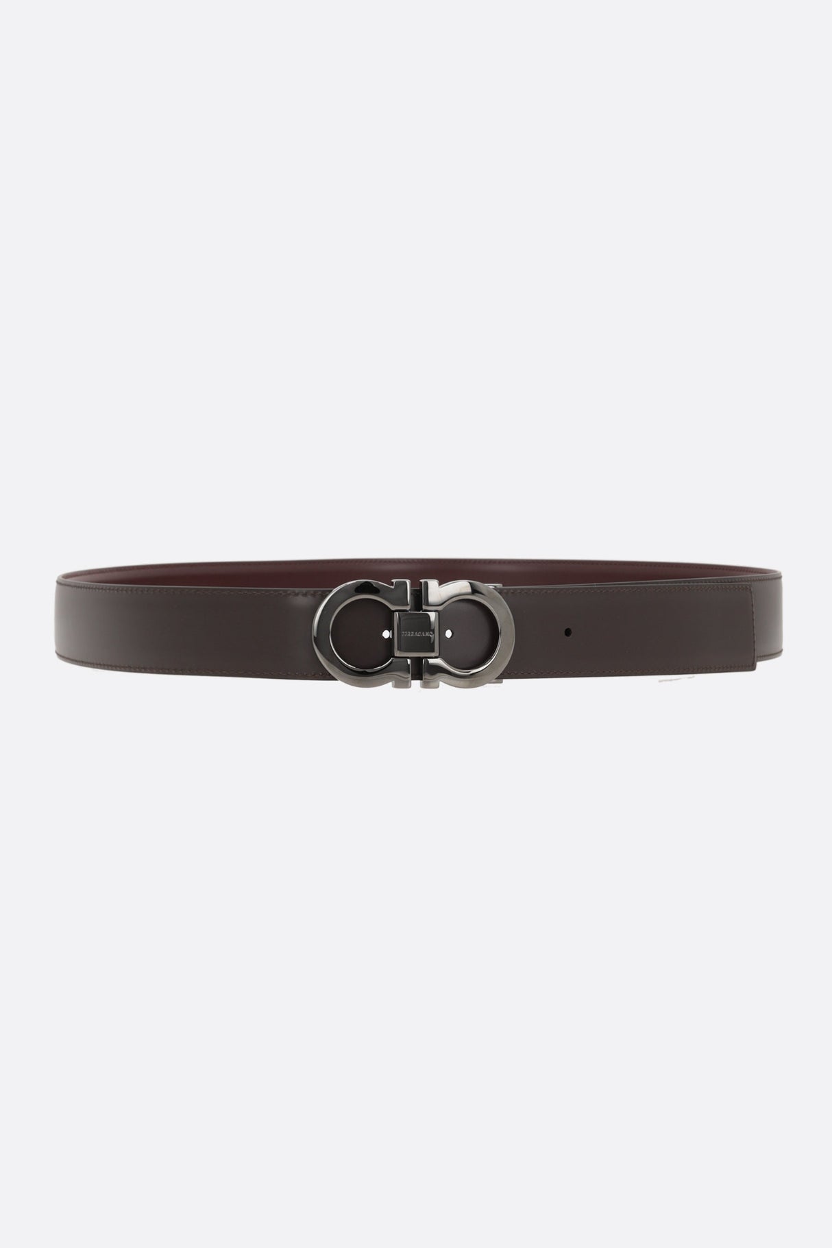 Gancini Shiny Leather Reversible Belt-FERRAGAMO-JOHN JULIA