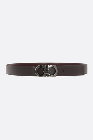 Gancini Shiny Leather Reversible Belt-FERRAGAMO-JOHN JULIA