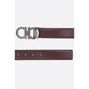 Gancini Shiny Leather Reversible Belt-FERRAGAMO-JOHN JULIA