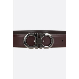 Gancini Shiny Leather Reversible Belt-FERRAGAMO-JOHN JULIA