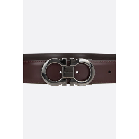 Gancini Shiny Leather Reversible Belt-FERRAGAMO-JOHN JULIA