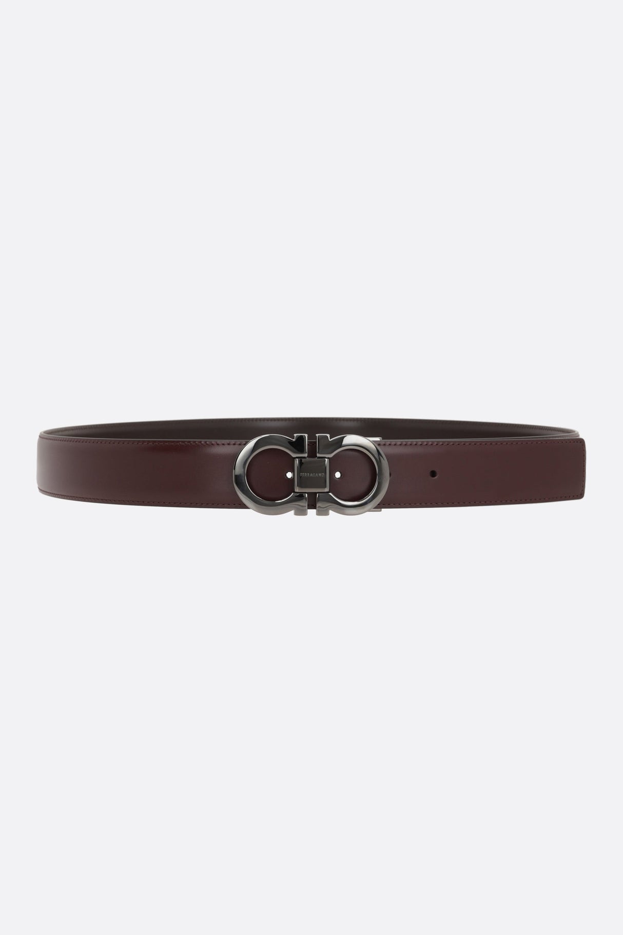 Gancini Shiny Leather Reversible Belt-FERRAGAMO-JOHN JULIA