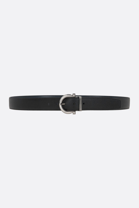 Gancini Smooth And Grainy Leather Reversible Belt-FERRAGAMO-JOHN JULIA