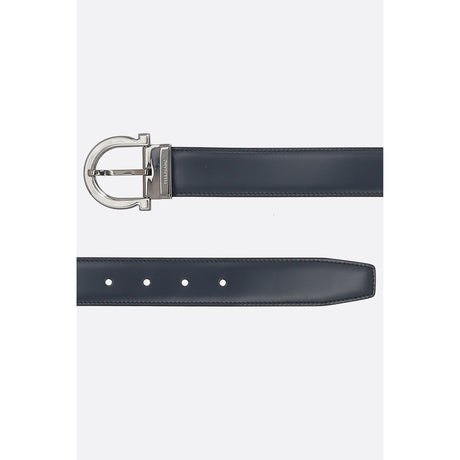 Gancini Smooth And Grainy Leather Reversible Belt-FERRAGAMO-JOHN JULIA