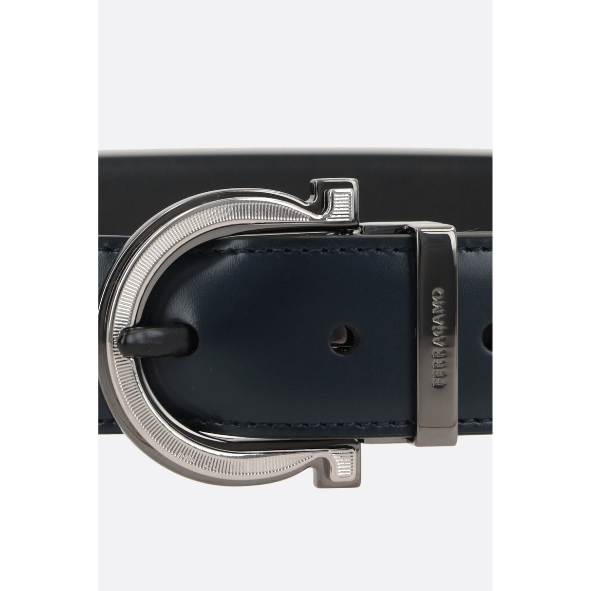 Gancini Smooth And Grainy Leather Reversible Belt-FERRAGAMO-JOHN JULIA