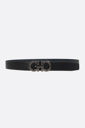 Gancini Textured Leather Reversible Belt-FERRAGAMO-JOHN JULIA