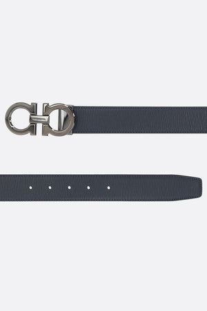 Gancini Textured Leather Reversible Belt-FERRAGAMO-JOHN JULIA