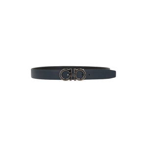 Gancini Textured Leather Reversible Belt-FERRAGAMO-JOHN JULIA