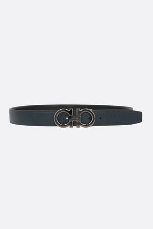 Gancini Textured Leather Reversible Belt-FERRAGAMO-JOHN JULIA