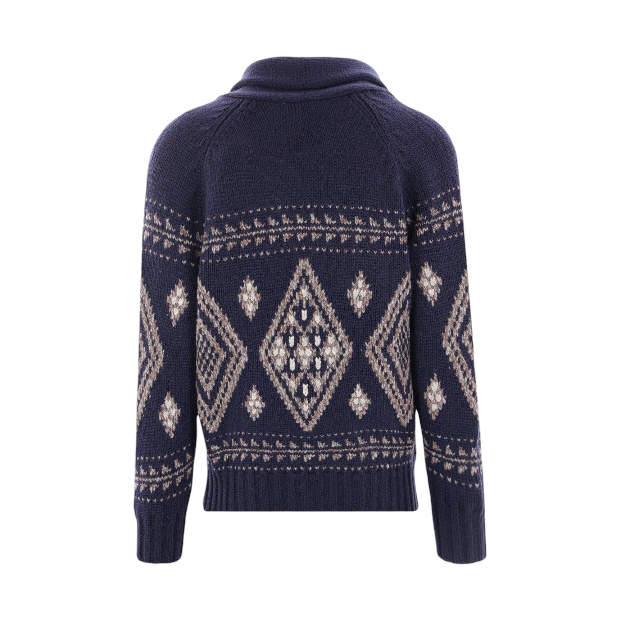 Geometric Jacquard Cashmere Cardigan-BRUNELLO CUCINELLI-JOHN JULIA