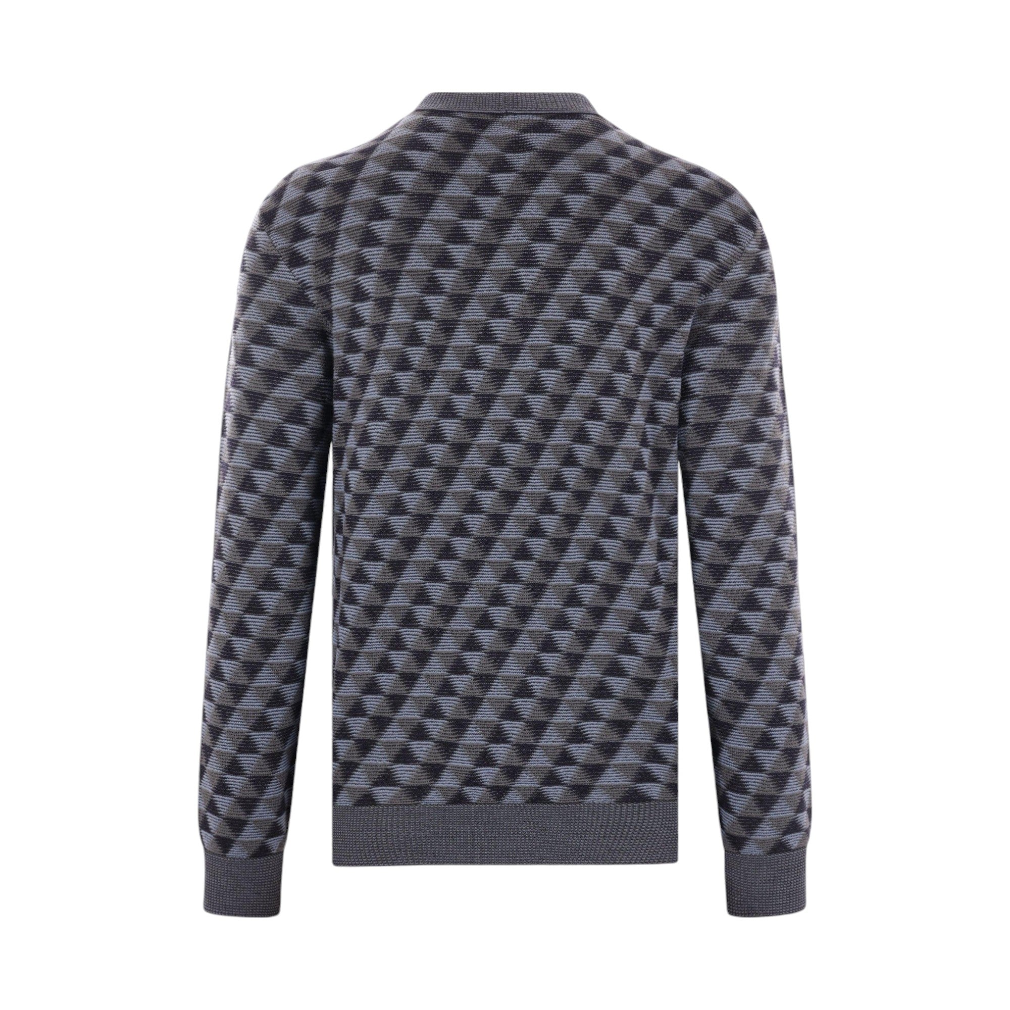 Geometric Jacquard Wool Sweater-GIORGIO ARMANI-JOHN JULIA