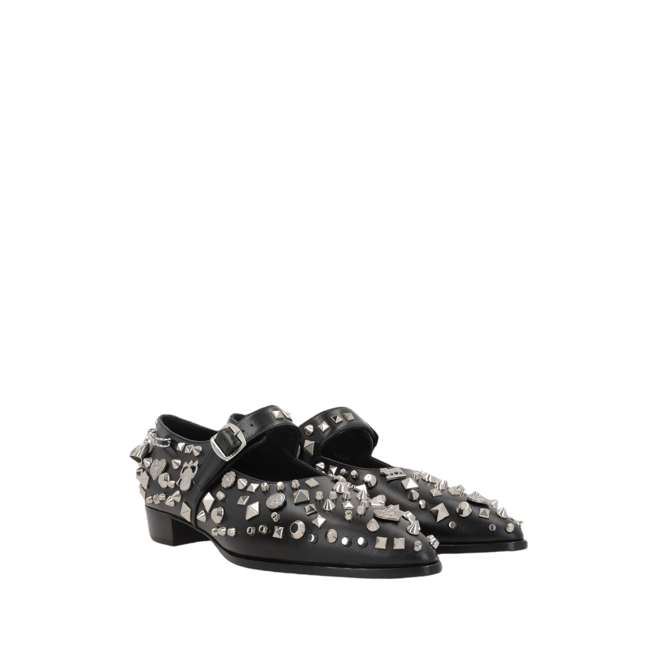 Gerwin Studded Leather Mary-Jane Ballerinas-BALLY-JOHN JULIA