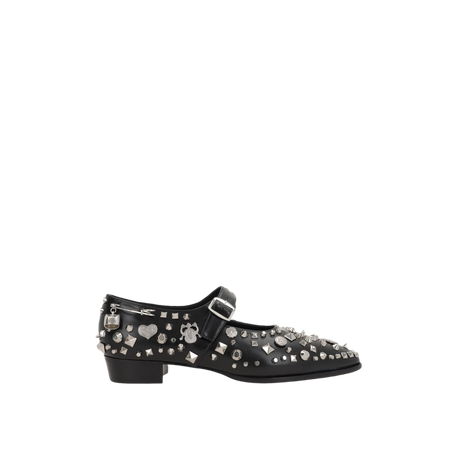 Gerwin Studded Leather Mary-Jane Ballerinas-BALLY-JOHN JULIA