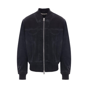 Ghostwash Denim Bomber Jacket-ALEXANDER MCQUEEN-JOHN JULIA