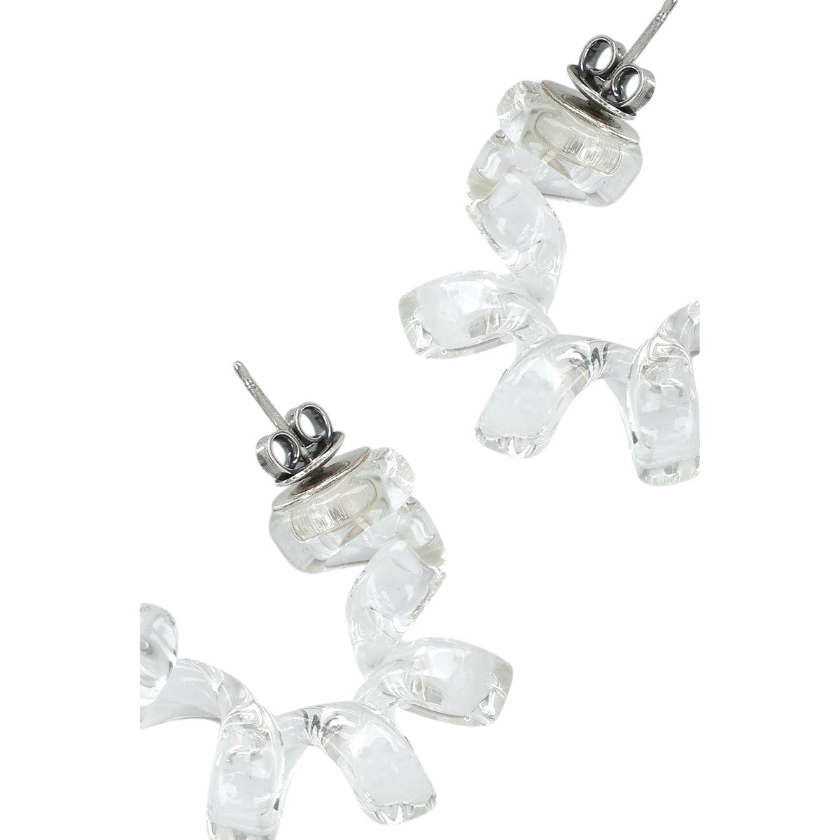 Glass and Silver Coil Earrings-BOTTEGA VENETA-JOHN JULIA