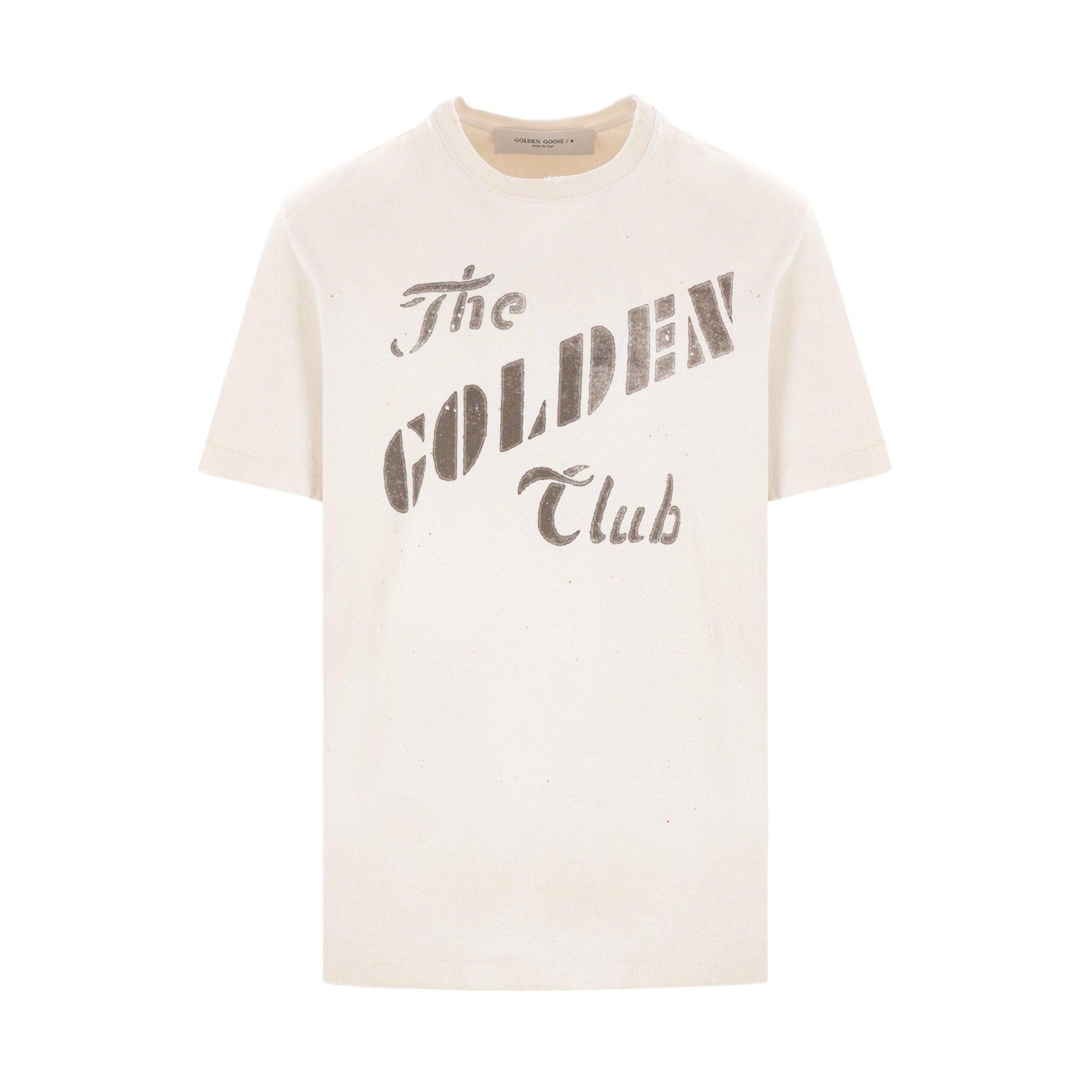 Golden Club Print Cotton T-shirt-GOLDEN GOOSE-JOHN JULIA