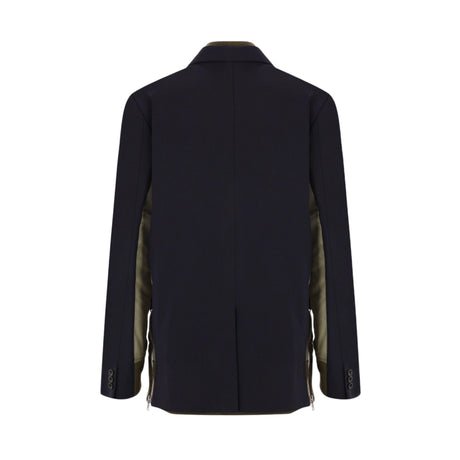 Grain De Poudre and Nylon Padded Bomber Jacket-SACAI-JOHN JULIA