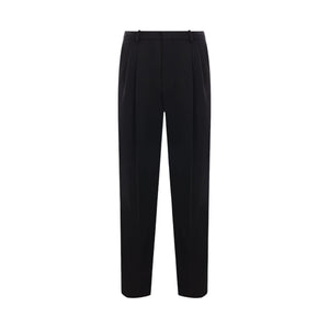 Grain De Poudre High-waist Pants-SAINT LAURENT-JOHN JULIA