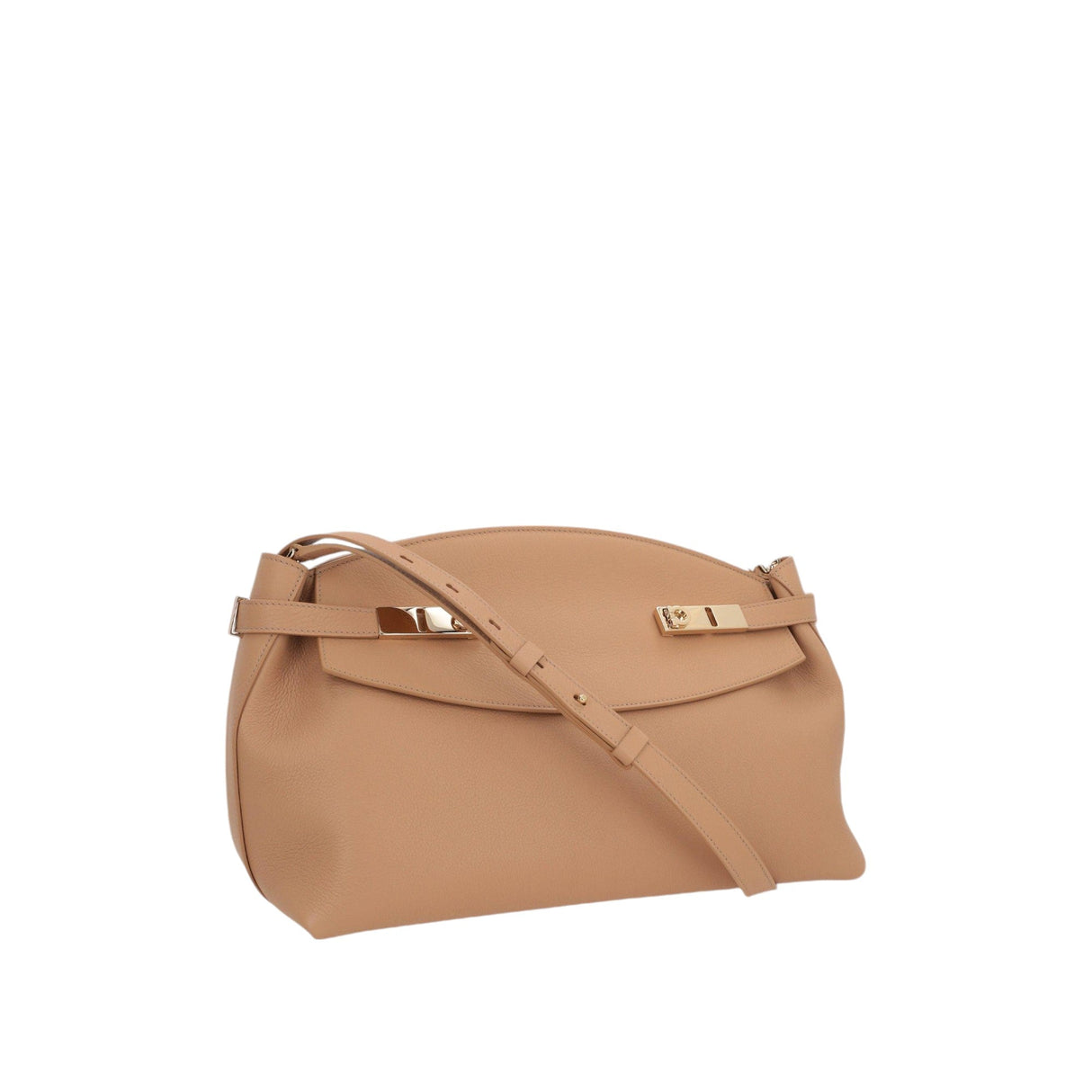 Grainy Leather Hug Shoulder Bag-FERRAGAMO-JOHN JULIA