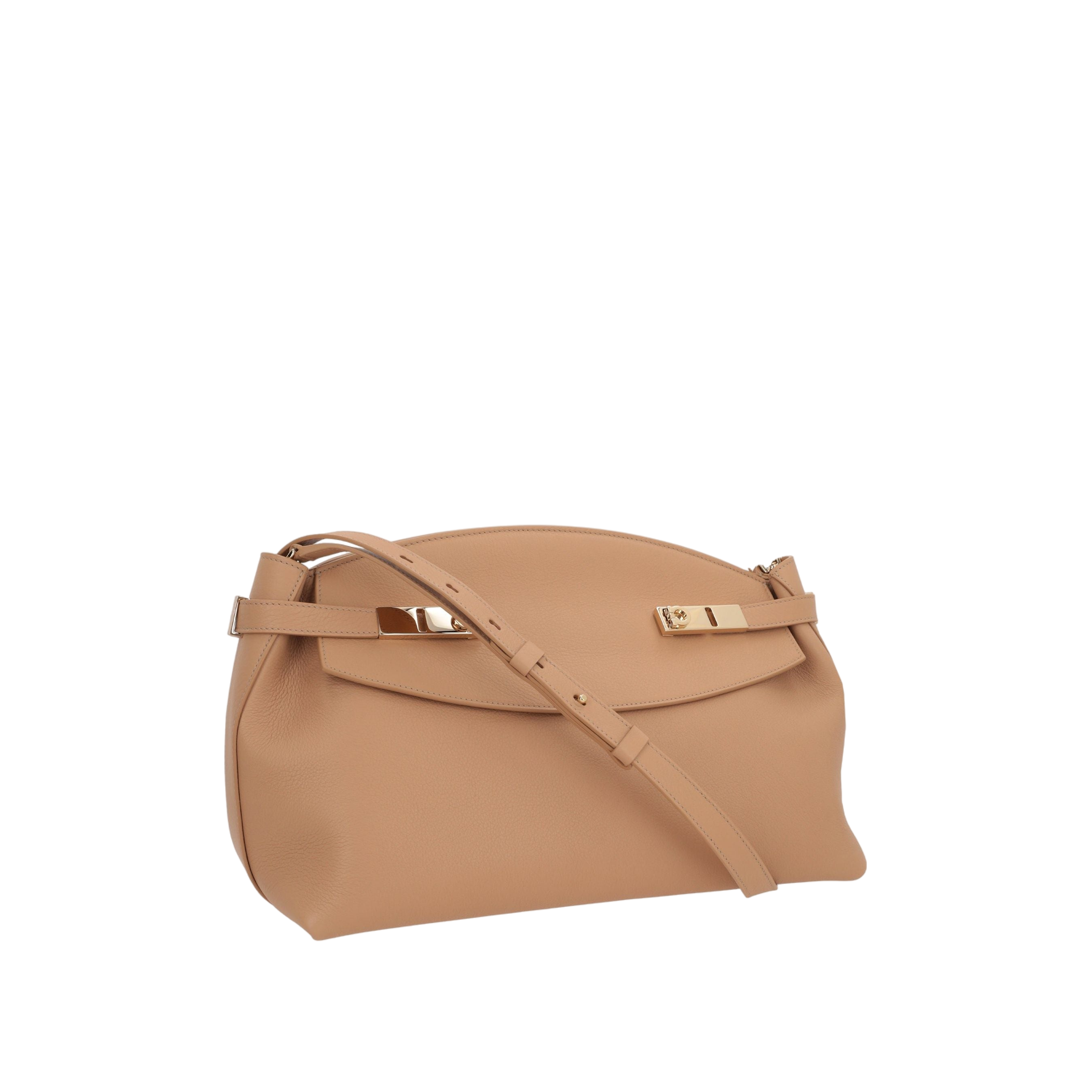 Grainy Leather Hug Shoulder Bag-FERRAGAMO-JOHN JULIA