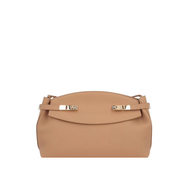 Grainy Leather Hug Shoulder Bag-FERRAGAMO-JOHN JULIA