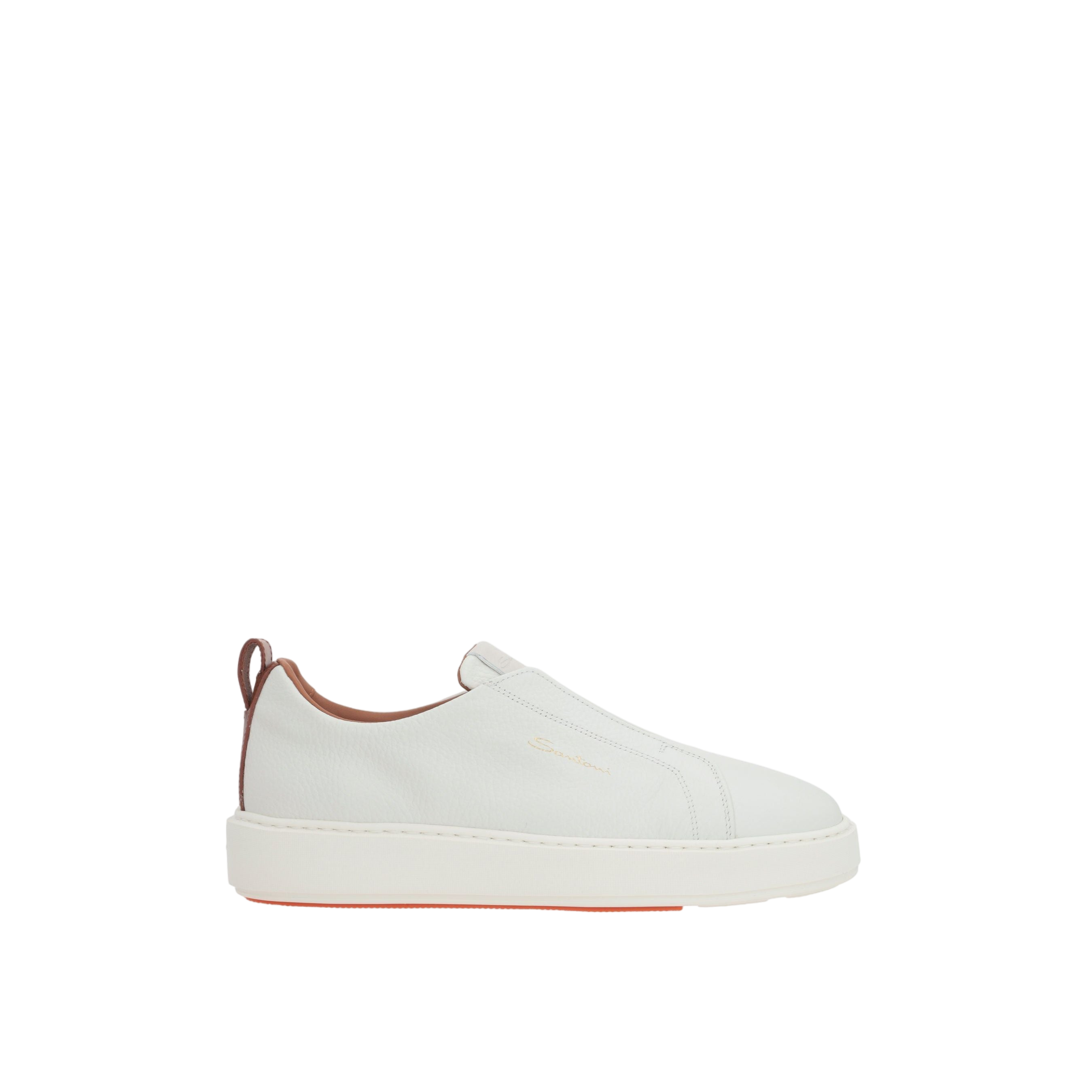 Grainy Leather Slip-On Sneakers-SANTONI-JOHN JULIA