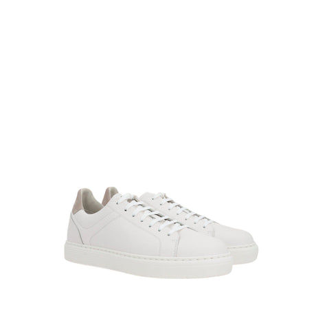 Grainy Leather Sneakers-BRUNELLO CUCINELLI-JOHN JULIA