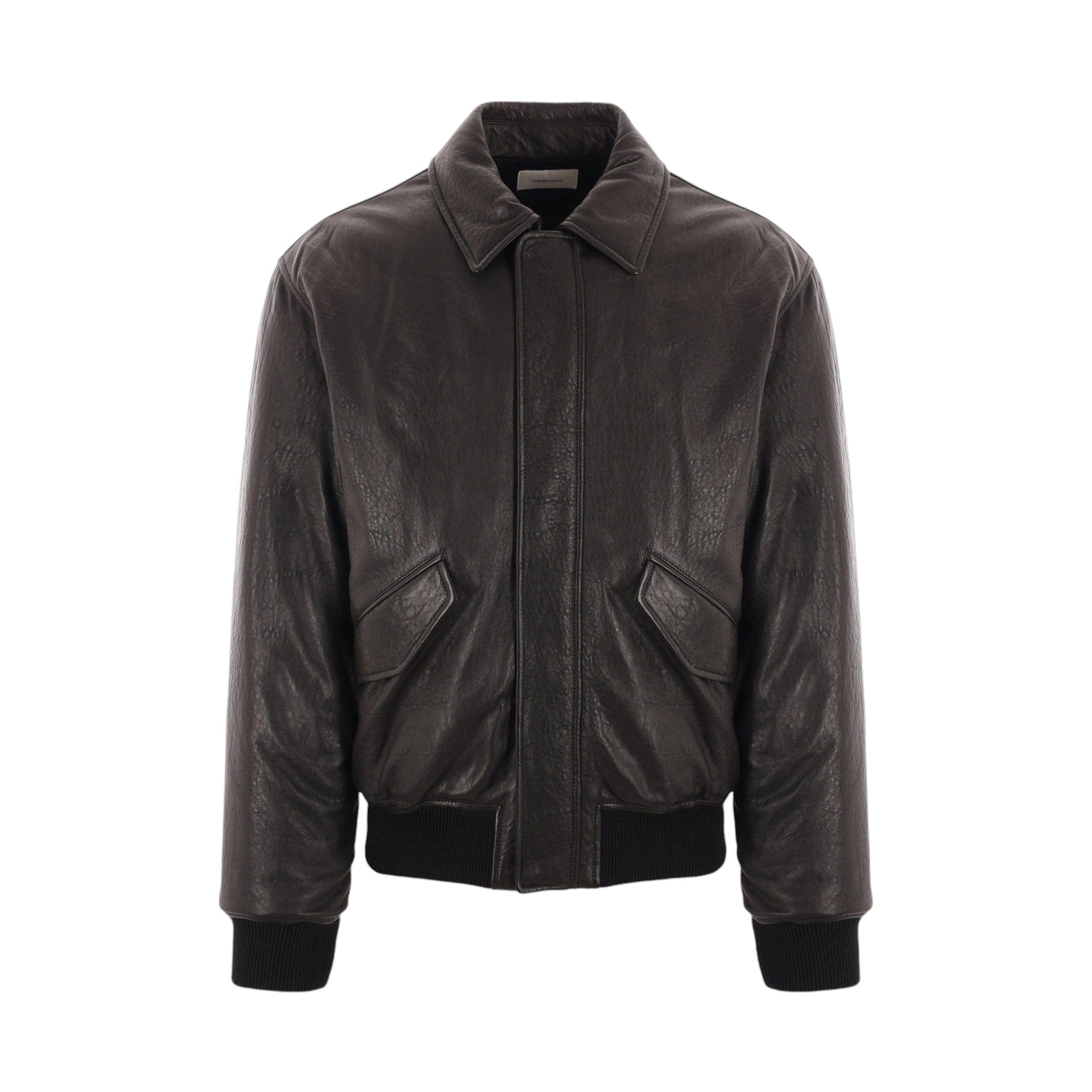 Grainy Nappa Bomber Jacket-SAINT LAURENT-JOHN JULIA