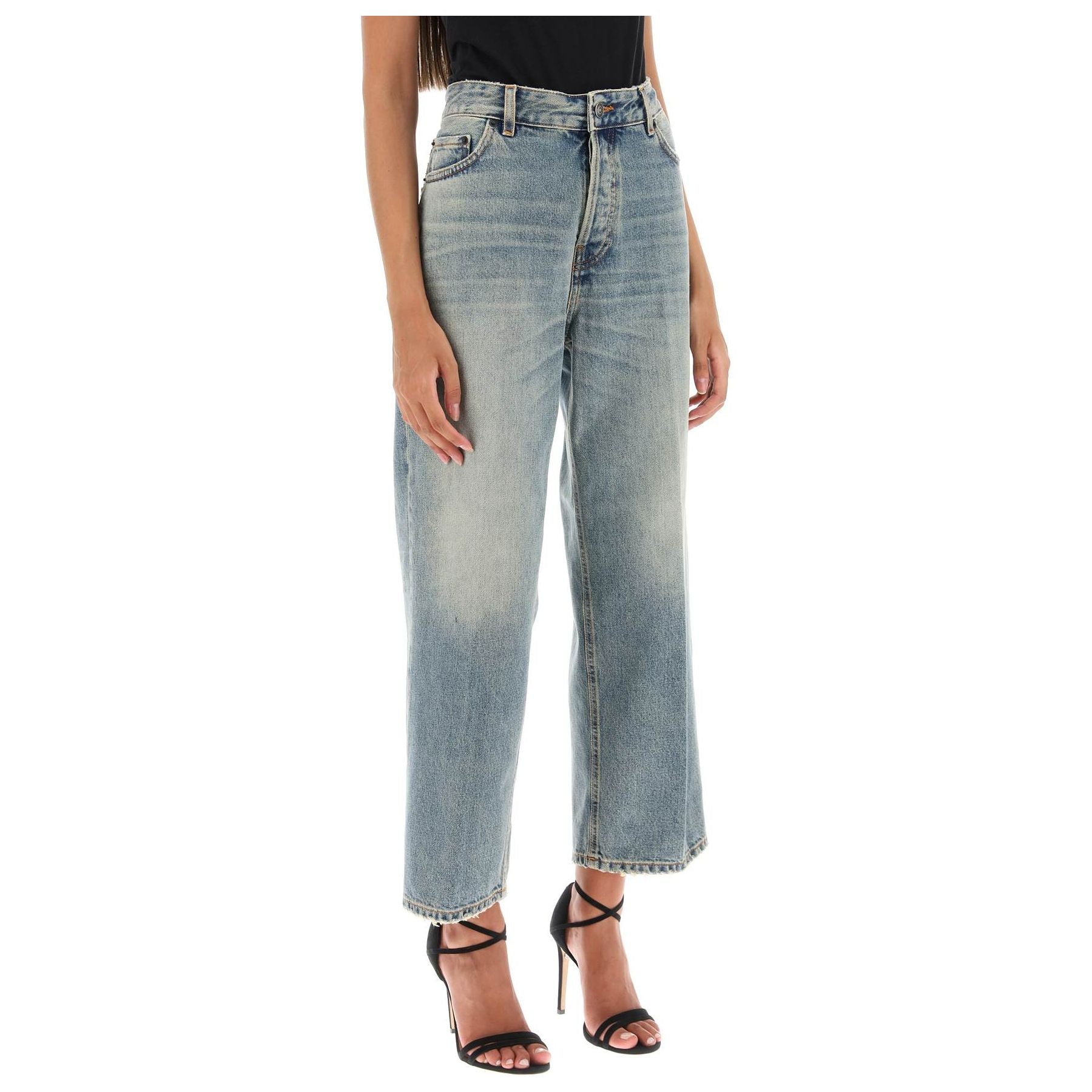 Straight-Leg 'Betty' Cropped Cotton Jeans