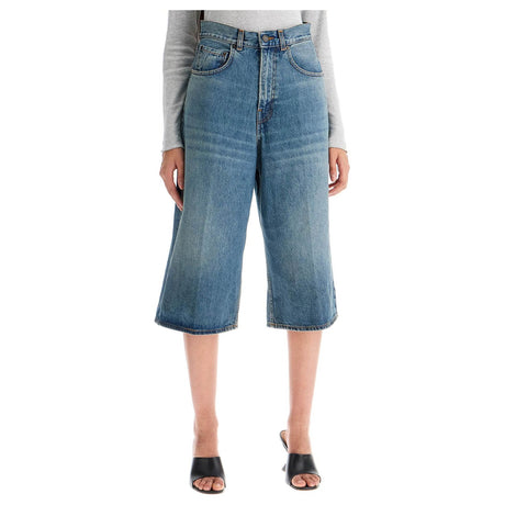 HAIKURE-Knee Length Denim Shorts -JOHN JULIA.